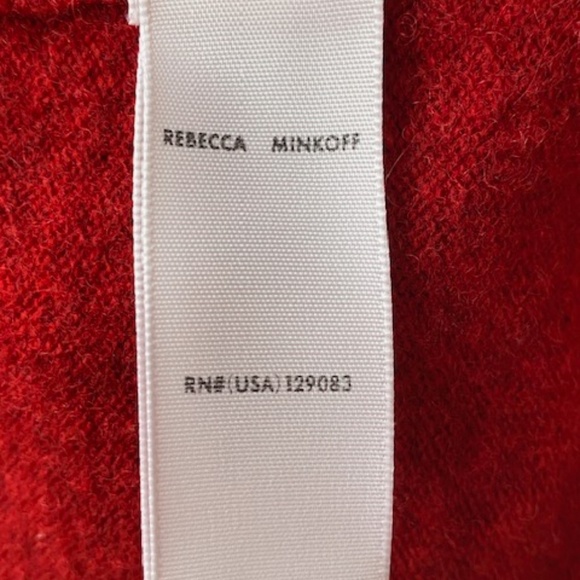 Rebecca Minkoff Red Shelley Yak Wool Mock Neck Sweater Size Medium - Picture 10 of 17